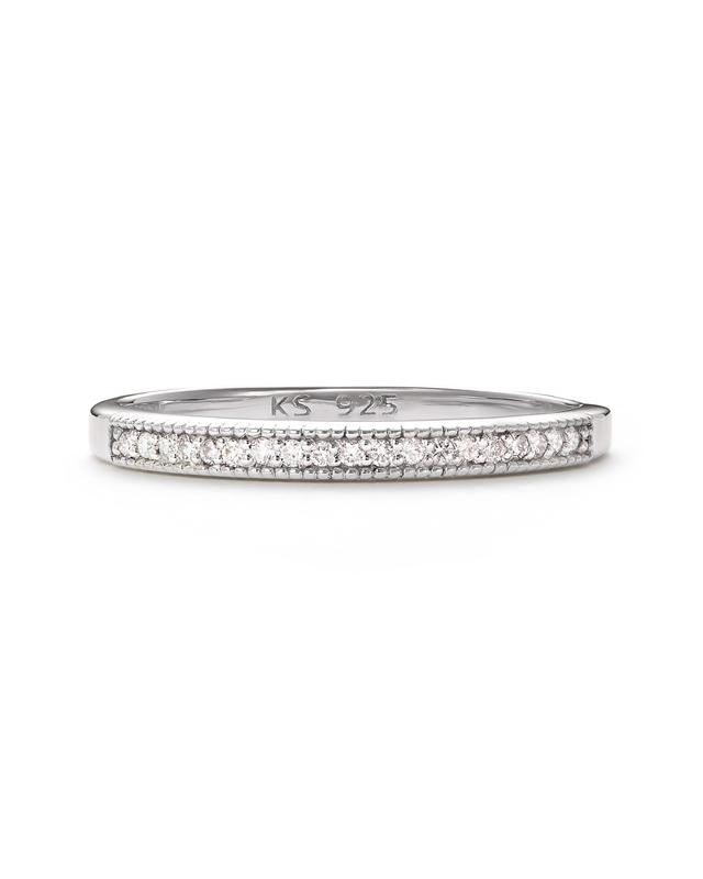 Kendra Scott Ensley Sterling Silver Band Ring in White Diamond | Diamonds | Size 5