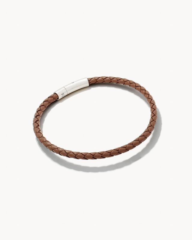 Kendra Scott Evans Oxidized Sterling Silver Corded Bracelet in Taupe | Leather