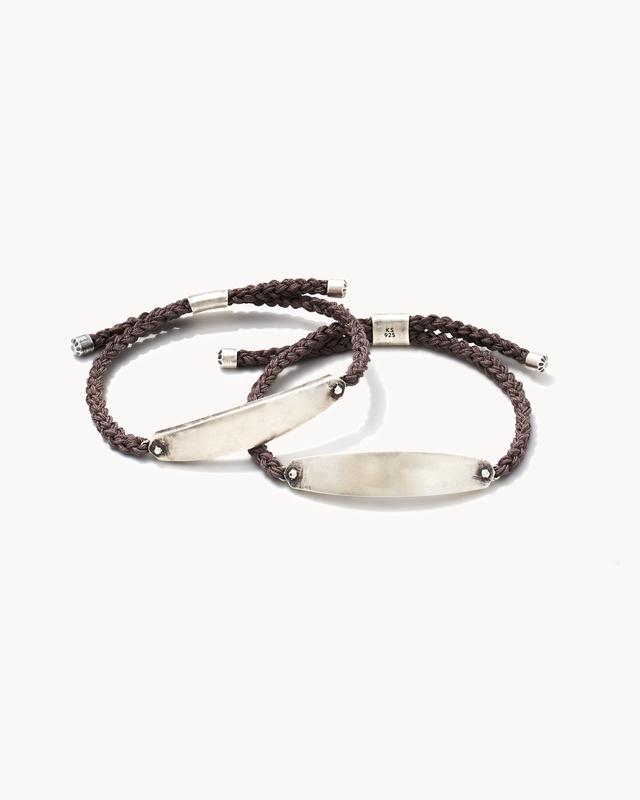 Kendra Scott Robert Oxidized Sterling Silver Corded Bracelet in Dark Taupe | Paracord