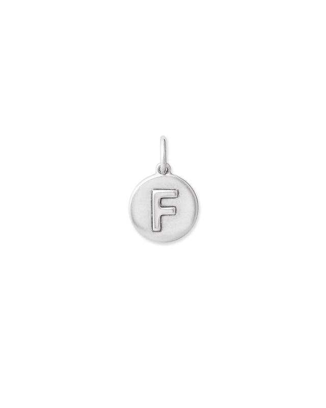 Kendra Scott Letter F Coin Charm in Oxidized Sterling Silver | Metal
