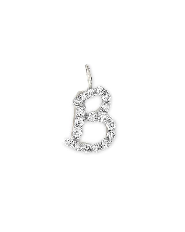 Kendra Scott 0.12 ct 14k White Gold Letter B Charm in White Diamond | Diamonds