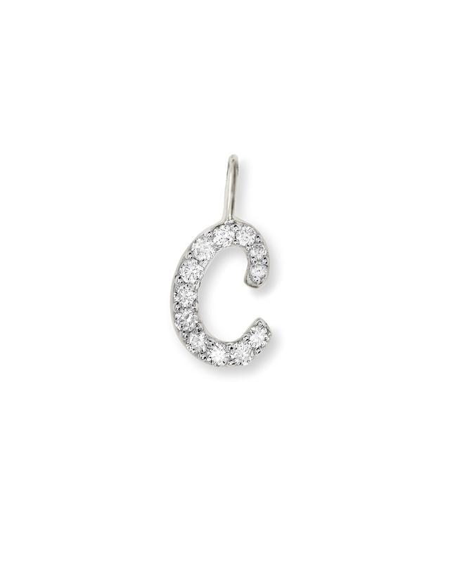 Kendra Scott 14k White Gold Letter C Charm in White Diamond | Diamonds