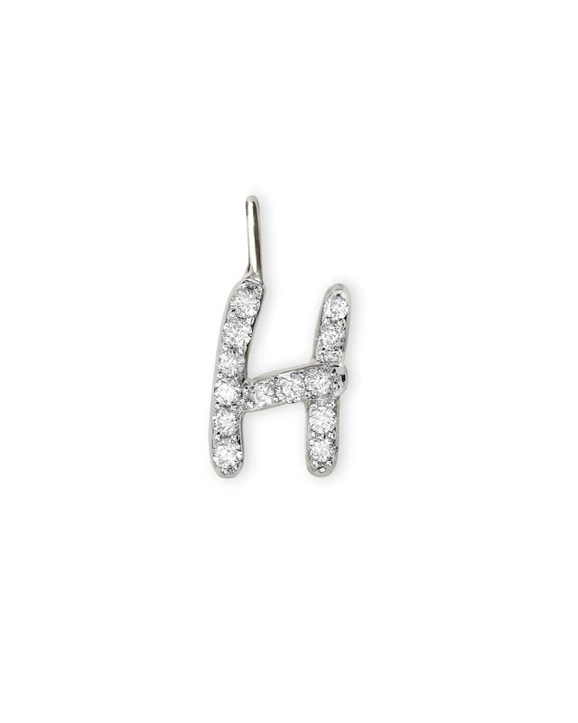 Kendra Scott 14k White Gold Letter H Charm in White Diamond | Diamonds