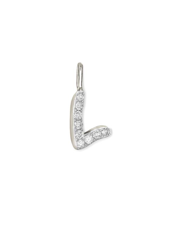 Kendra Scott 14k White Gold Letter L Charm in White Diamond | Diamonds
