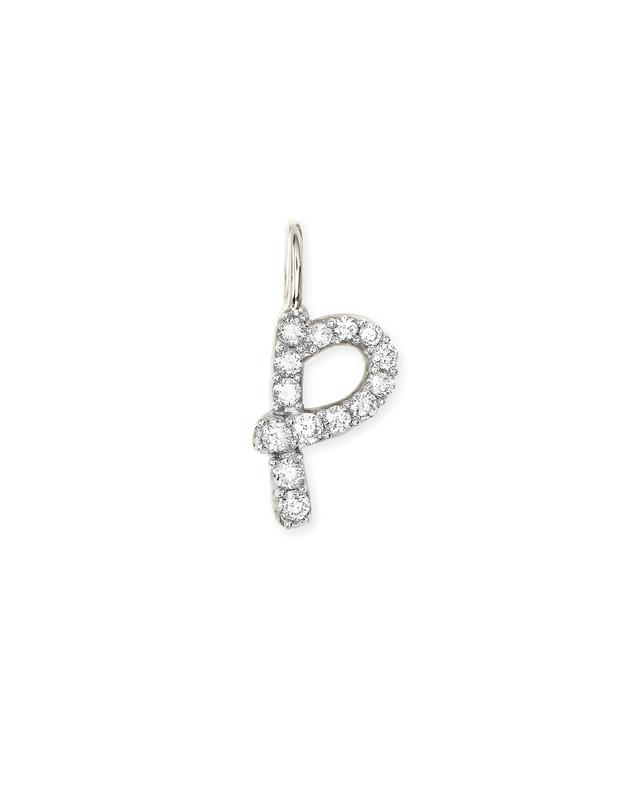Kendra Scott 14k White Gold Letter P Charm in White Diamond | Diamonds