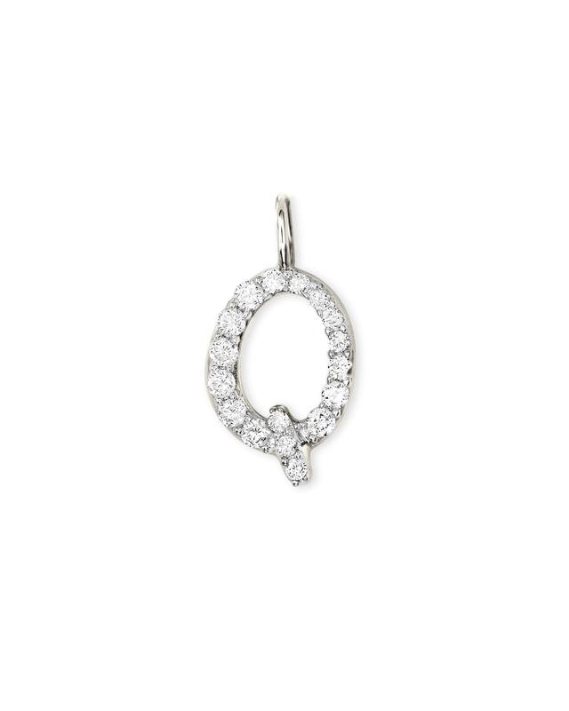 Kendra Scott 14k White Gold Letter Q Charm in White Diamond | Diamonds