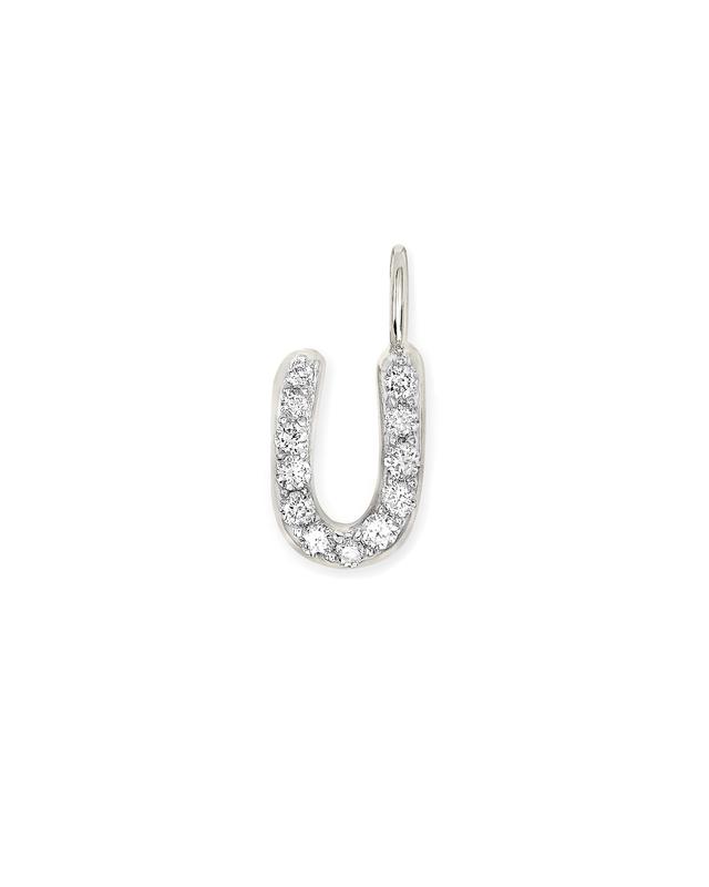 Kendra Scott 14k White Gold Letter U Charm in White Diamond | Diamonds
