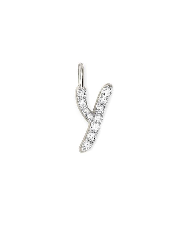 Kendra Scott 14k White Gold Letter Y Charm in White Diamond | Diamonds