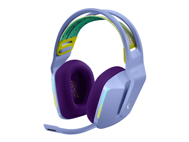 Logitech G733 Ultra-Lightweight, Wireless Gaming Headset in Lilac