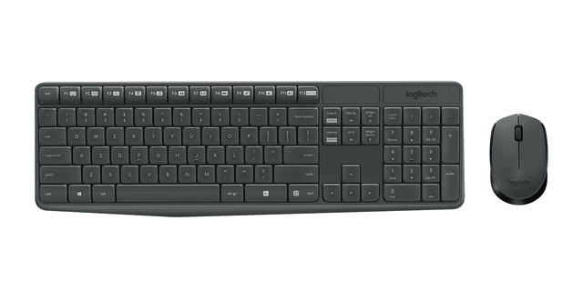 Logitech MK235 Durable Wireless Keyboard & Mouse Combo in Grey