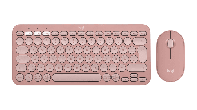 Logitech Pebble 2 Combo - Wireless Keyboard Mouse in Tonal Rose