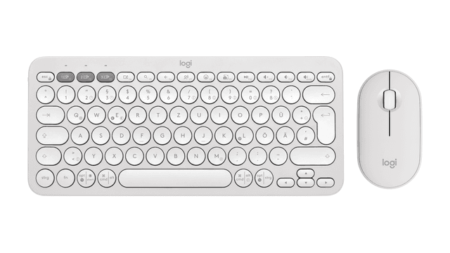 Logitech Pebble 2 Combo - Wireless Keyboard Mouse in Tonal White