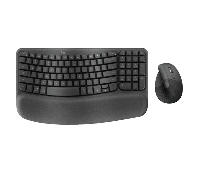 Logitech Ensemble Wave Keys et souris verticale Lift en Graphite