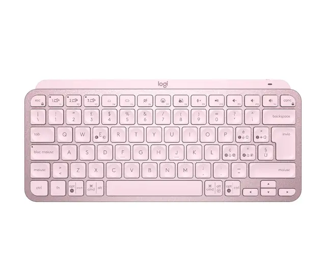 Tastiera wireless con illuminazione Logitech MX Keys Mini in Rosa, Italiano (QWERTY)