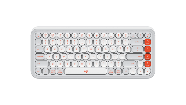 Logitech Clavier Bluetooth POP Icon Keys en Offwhite Und Orange