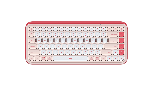 Logitech Clavier Bluetooth POP Icon Keys en Rose Et Blanc Cassé