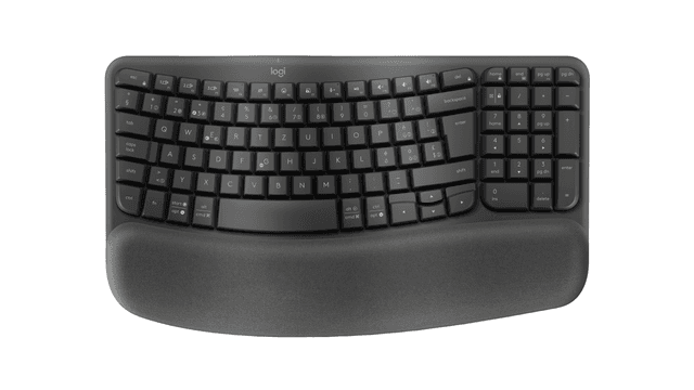 Logitech Tastiera wireless ergonomica Wave Keys in grafite, Svizzero (QWERTZ)
