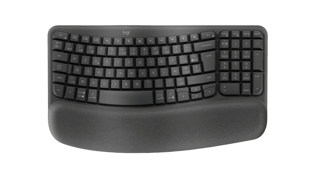 Logitech Tastiera wireless ergonomica Wave Keys in grafite, Belga (AZERTY)
