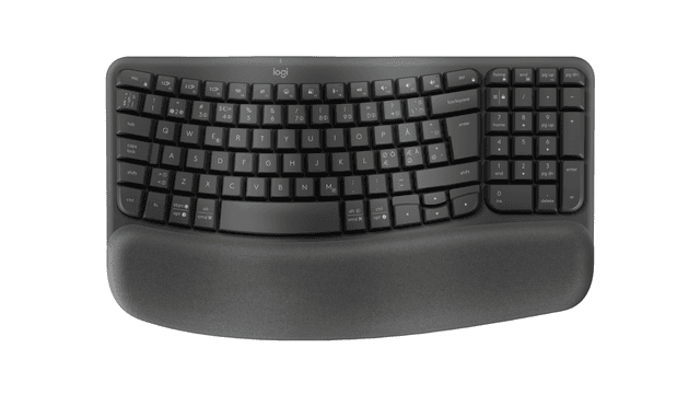 Logitech Tastiera wireless ergonomica Wave Keys in grafite, Danese/Norvegese/Svedese/Finlandese (QWERTY)
