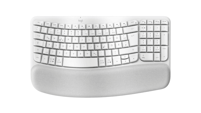 Logitech Tastiera wireless ergonomica Wave Keys in Off-White, Tedesco (QWERTZ)