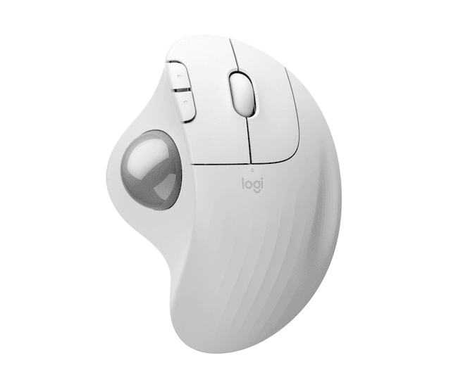 Logitech Ergo M575S - Wireless Trackball Mouse | in Off-white + Silver Ball