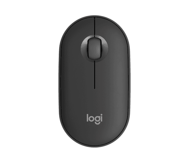 Logitech Pebble Mouse 2 M350s – Bluetooth, Slim, bärbar in Grafitgrå nyanser