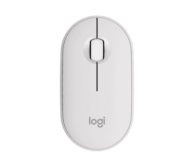 Logitech Pebble Mouse 2 M350s – Bluetooth, Slim, bärbar in Vita nyanser