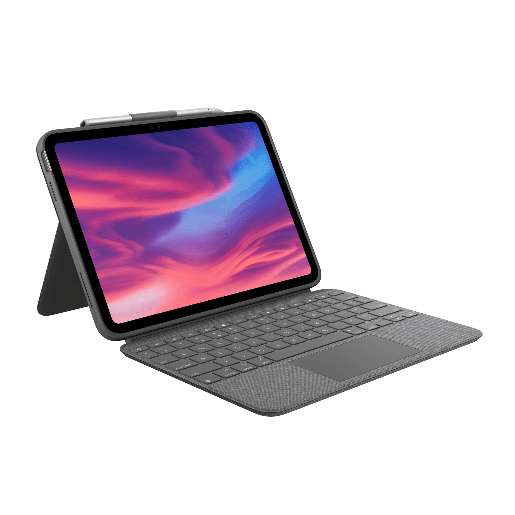Logitech Zone Vibe 100 Wireless Over the Ear Headphones in Oxford Grey, Tyska (QWERTZ), iPad (10:e generationen och A16)