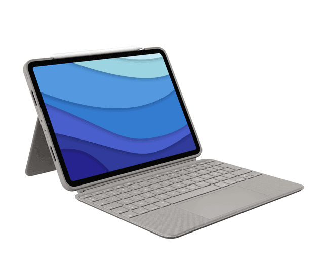 Logitech Custodia con tastiera Combo Touch per iPad Pro in Sand, iPad Pro da 11 pollici (1a, 2a, 3a e 4a gen)
