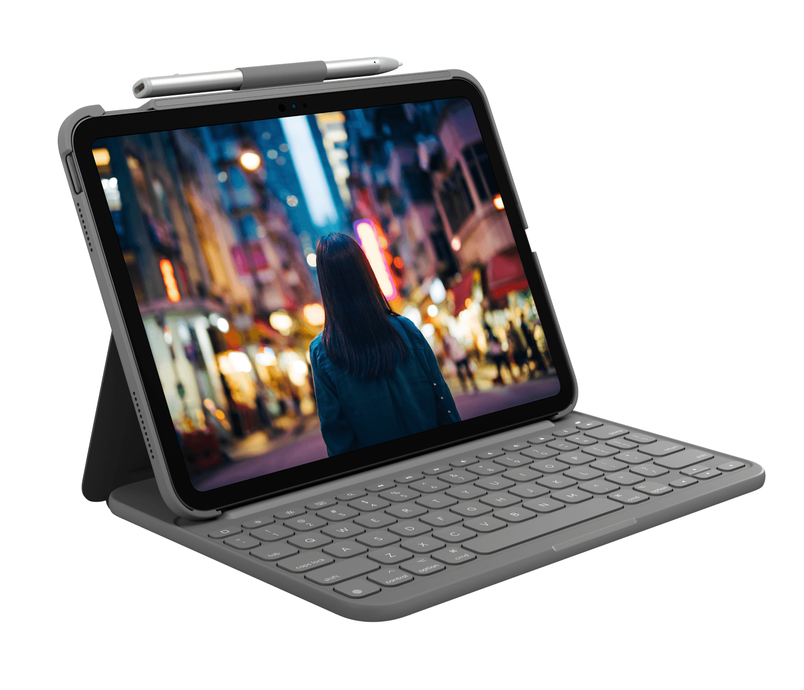 Logitech Étui clavier Slim Folio pour iPad et iPad Air en Oxford Grey