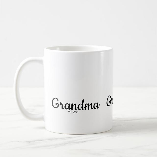 Black Script Established Grandma Coffee Mug