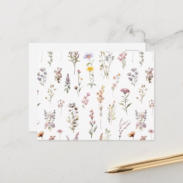 Colorful Flowers Wildflowers Garden Flowers Postcard