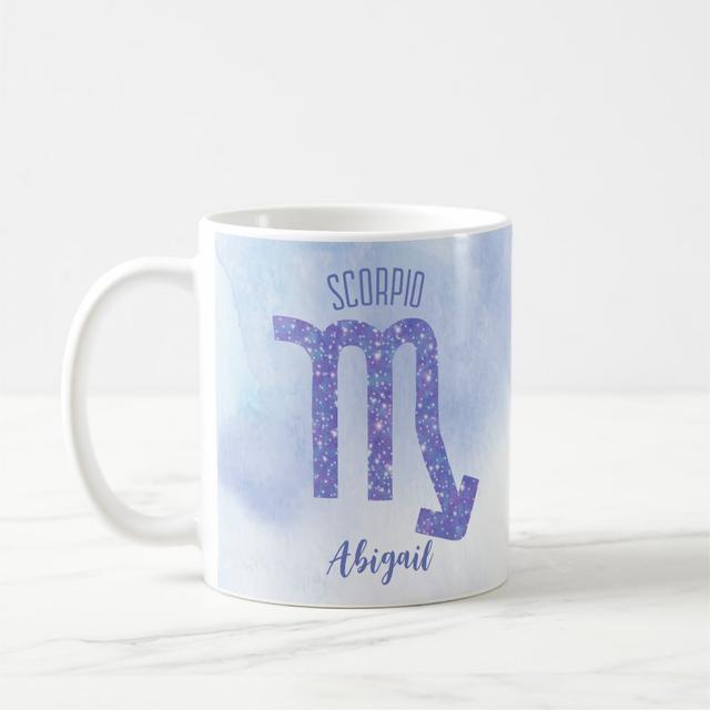Cute Scorpio Astrology Sign Custom Purple Coffee Mug