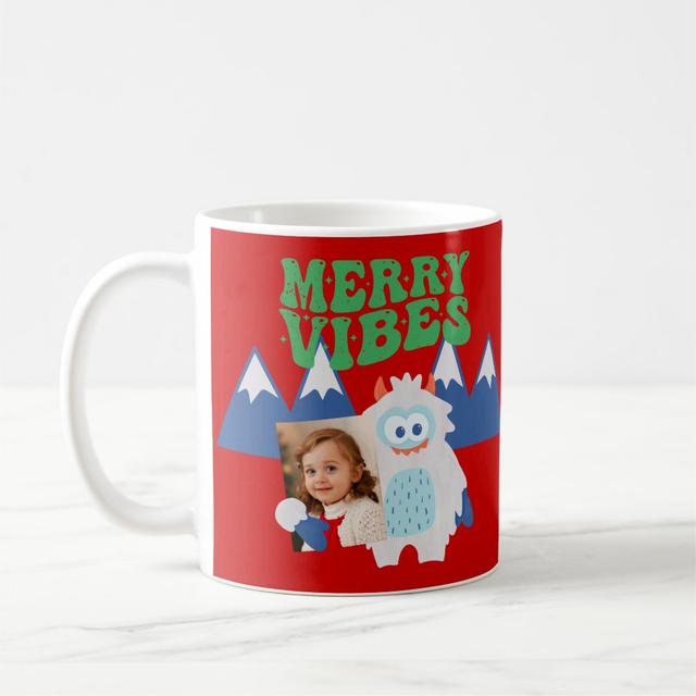 Retro Yeti Whimsical Kids Christmas Coffee Mug