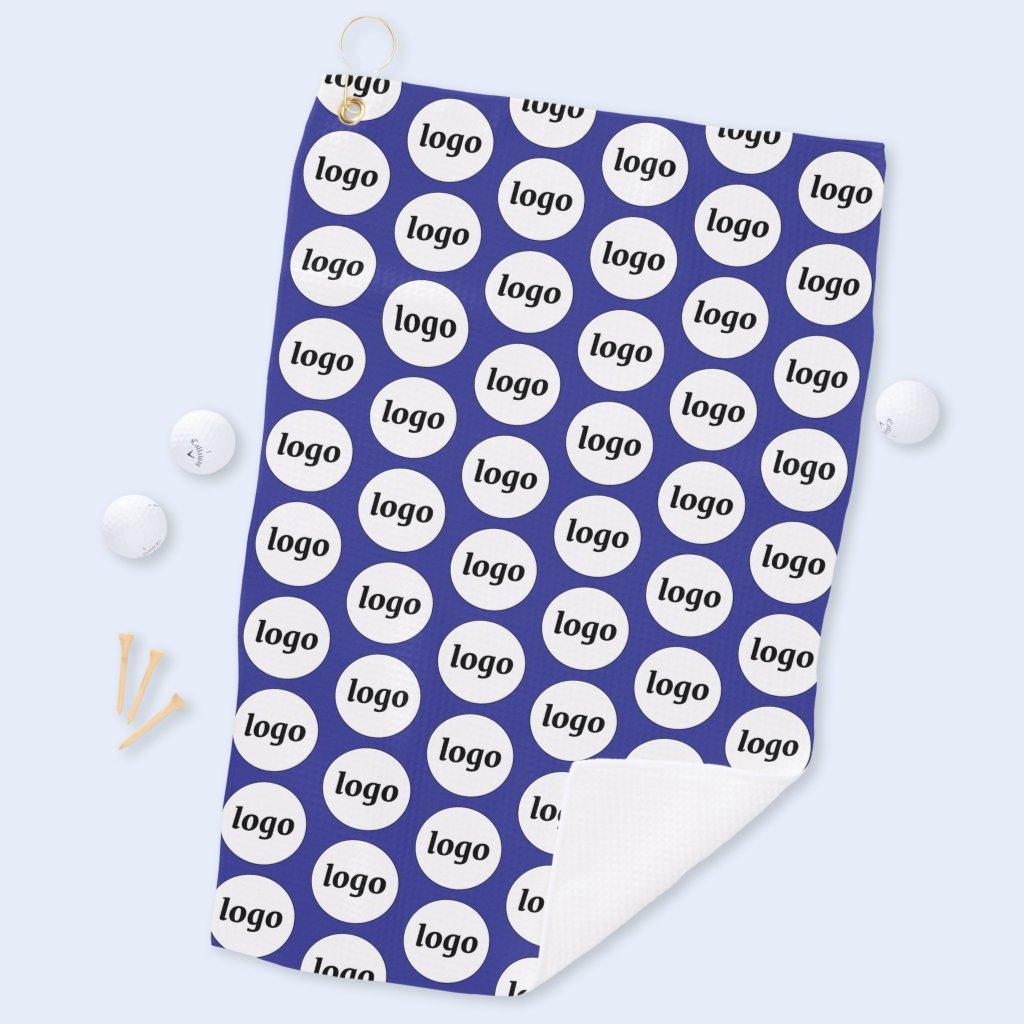 Simple Logo Pattern Business Promotional Blue Golf Towel