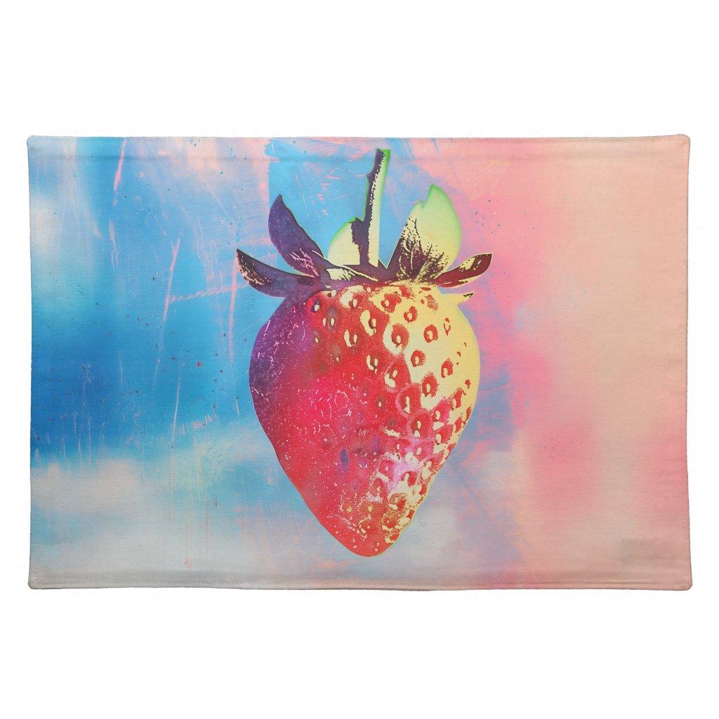 Strawberry Risograph Cloth Placemat
