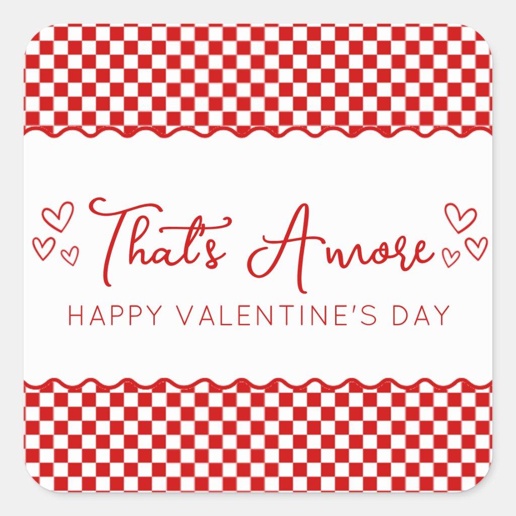 That's Amore! Italian Themed Valentine's Day Party Square Sticker