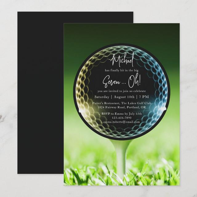 The Big Seven-Oh Golf 70th Birthday Party Invitation