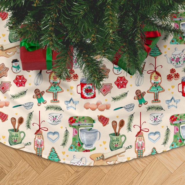 Vintage Chirstmas cute Nutcracker Cookies Brushed Polyester Tree Skirt