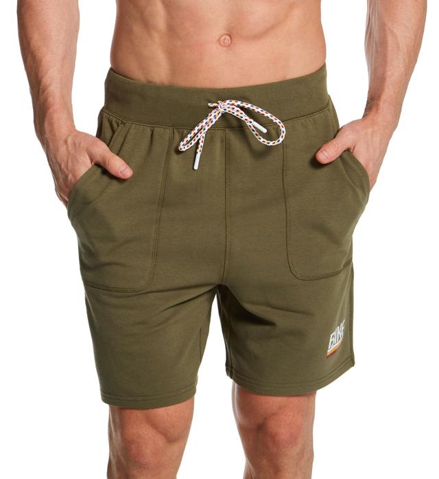 Bike Men's 7 Inch French Terry Fleece Short in Green (BAM210) | Size Small | HisRoom.com