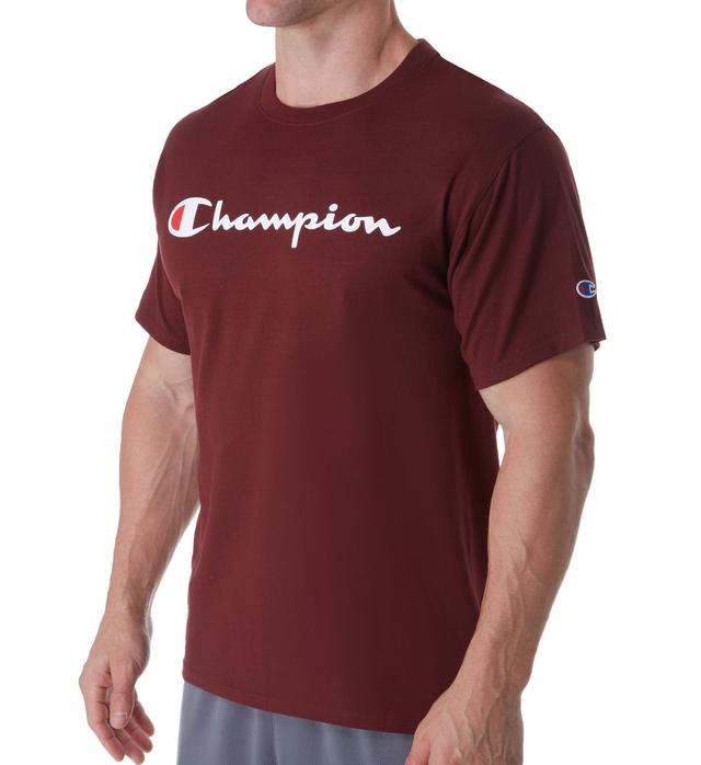 Champion Men's Classic Graphic Logo Jersey T-Shirt in Red (GT23H) | Size XL | HisRoom.com