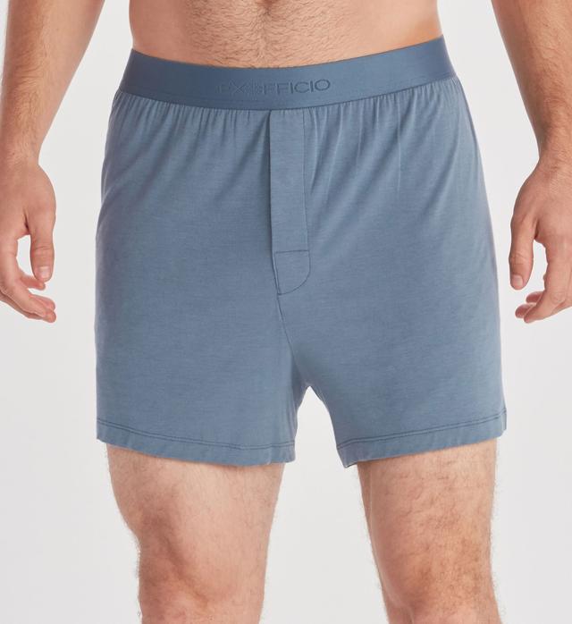 Ex Officio Men's Everyday Breathable Wicking Anti Odor Boxer in Steel Blue (E14104) | Size Medium | HisRoom.com
