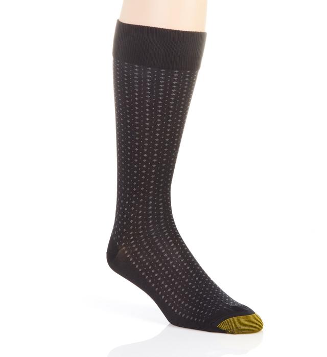 Gold Toe Men's Odor Control Micro Dots Crew Sock in Black (2736S) | HisRoom.com