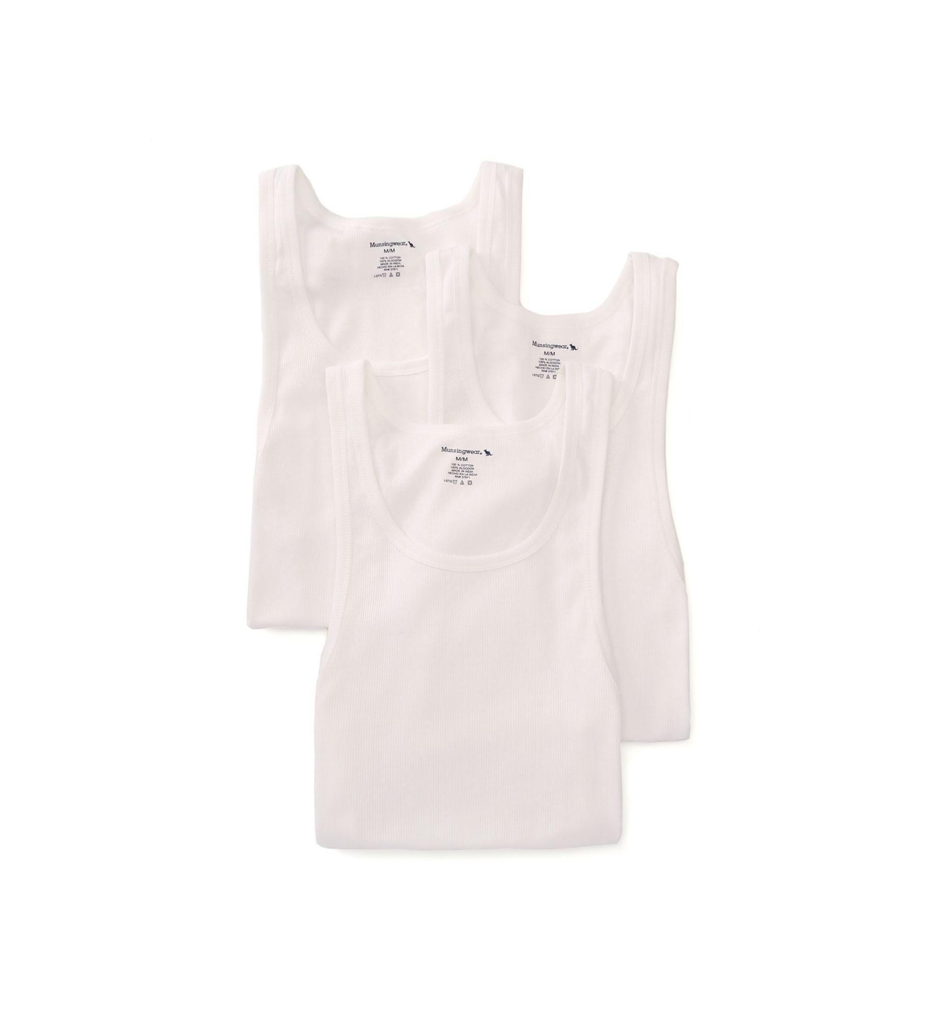 Munsingwear Men's 100% Cotton Athletic Tank Top in White (MW40) | Size XL | HisRoom.com