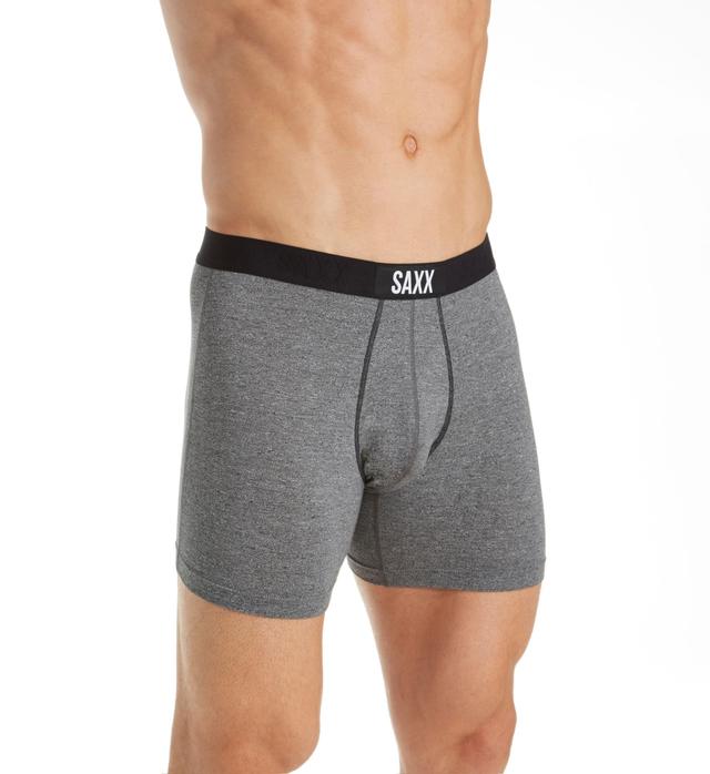 Saxx Underwear Men's Vibe Everyday Modern Fit Soft Viscose Boxer in Gray (SXBM35) | Size Small | HisRoom.com