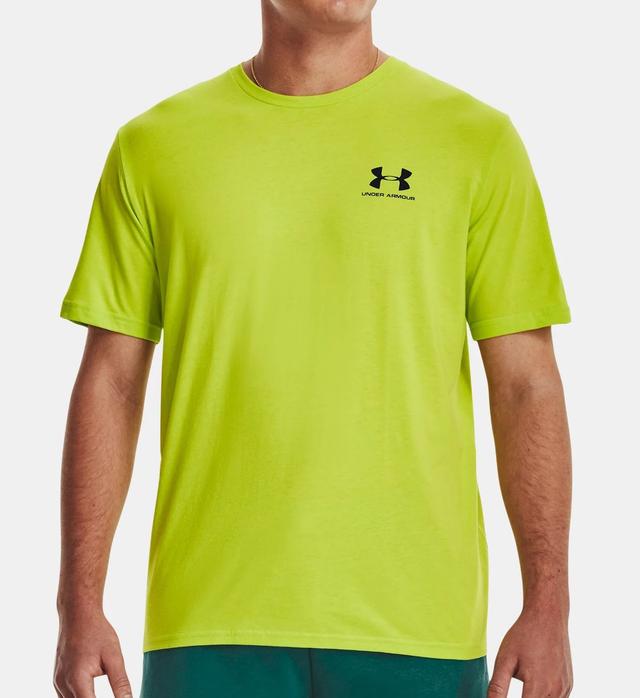 Under Armour Men's Sportstyle Left Chest Short Sleeve T-Shirt in Green (1326799) | Size 5XL | HisRoom.com