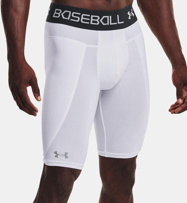 Under Armour Men's Utility Compression Sliding Short in White (1367346) | Size Medium | HisRoom.com