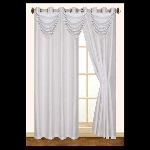 Elaine Waterfall Faux Silk Valance with 2 Grommets without Trim in Silver