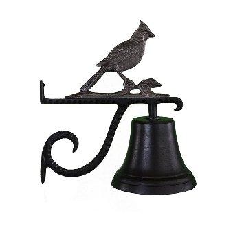 Cast Bell With Swedish Iron Cardinal Ornament