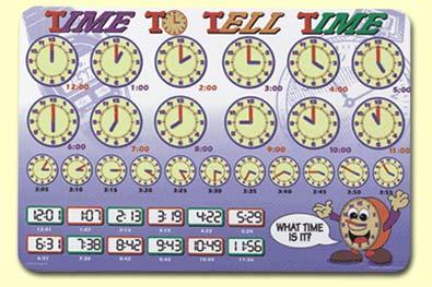TIM-1 Time To Tell Time Placemat - Pack of 4